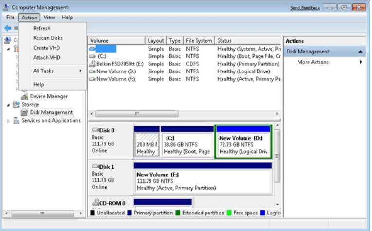 create virtual hard disk