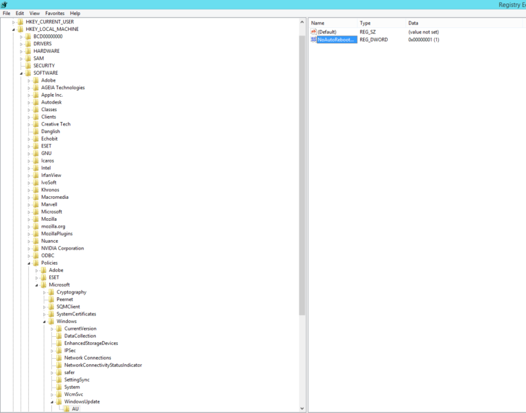 How to disable automatic restart after installing updates in windows