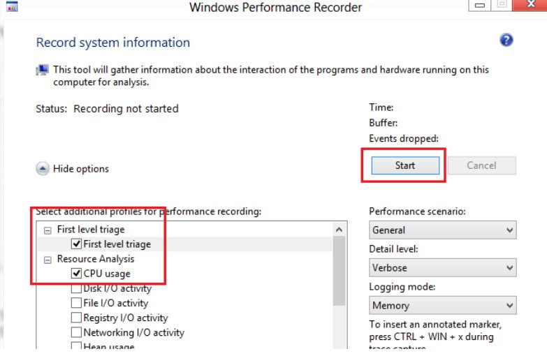 Windows Perfomance Recorder - CPU load analysis