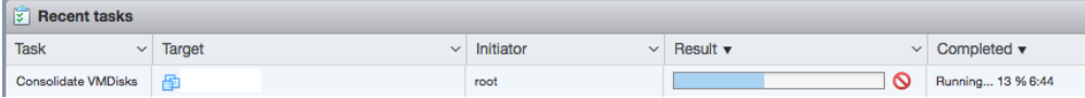 start consolidating vmware virtual disks