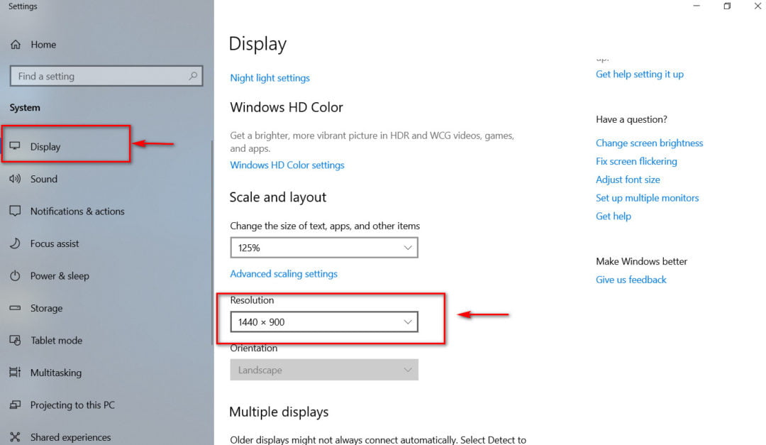 How to change the screen resolution in Windows 10