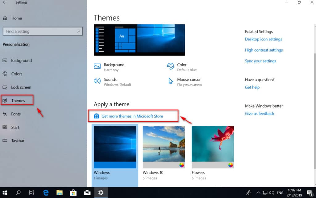 how to install the theme in windows 10