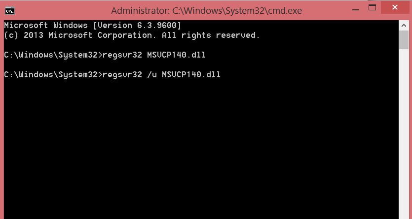 regsvr32 MSVCP140.dll