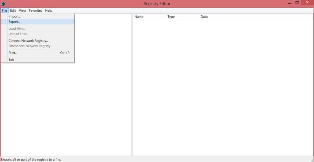 registry export