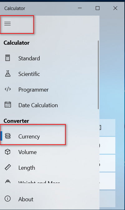 how to convert currency in windows 10