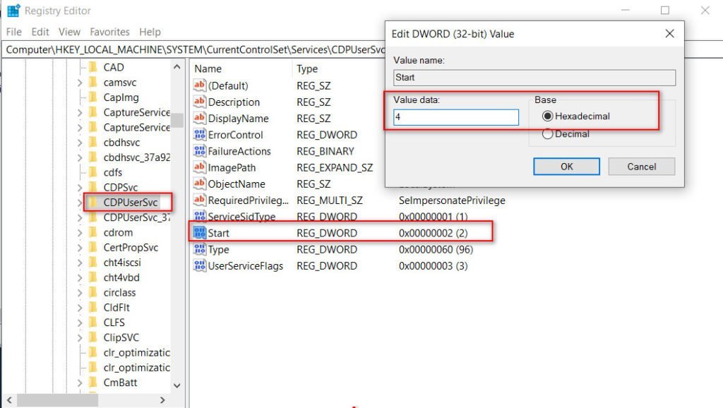 fix CDPUserSvc stopped working