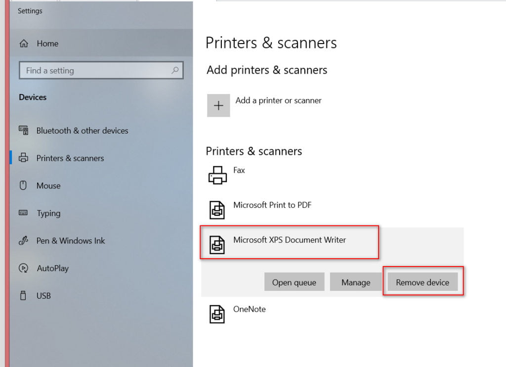 remove microsoft xps document viewer