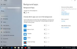 turn off background apps in Windows 10