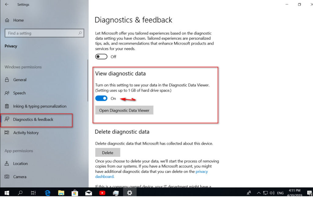 view diagnostic data in windows 10 Compspice
