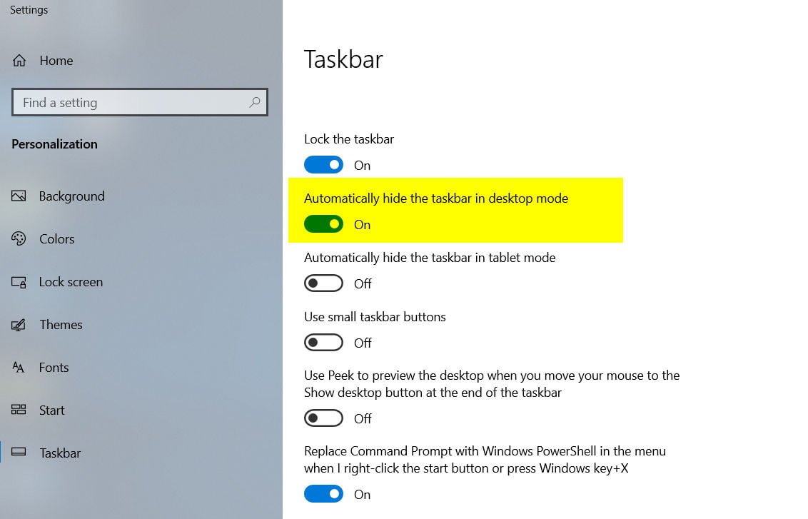 disable taskbar preview windows 10