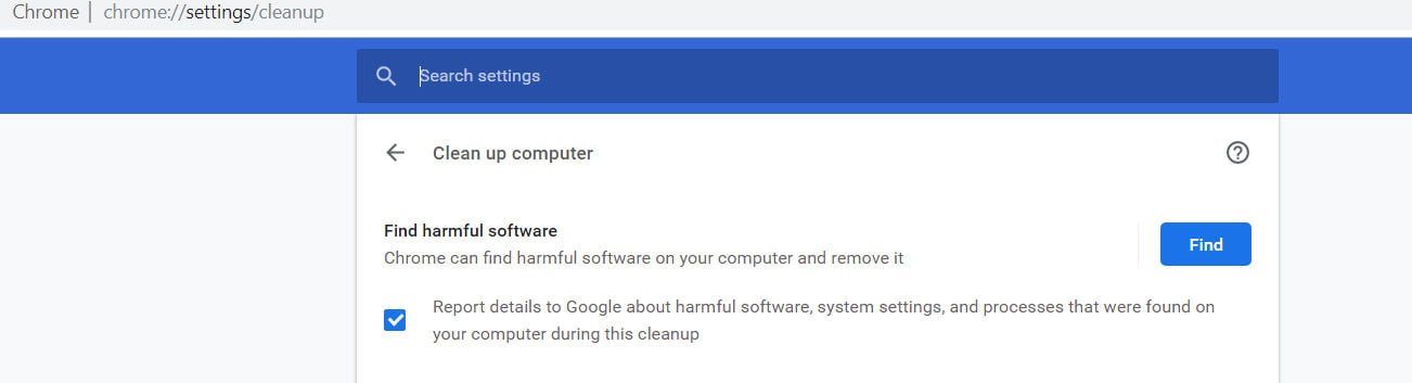 cleanup google chrome 