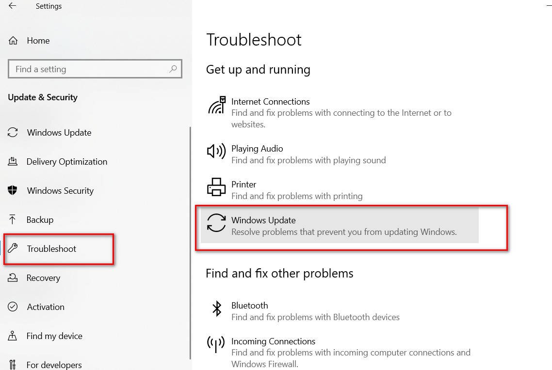 error code 0x8024a105 fix