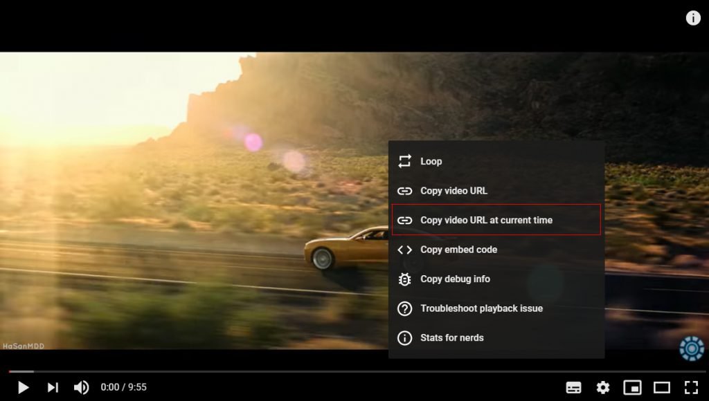 How to share a specific part of a video on youtube compspice