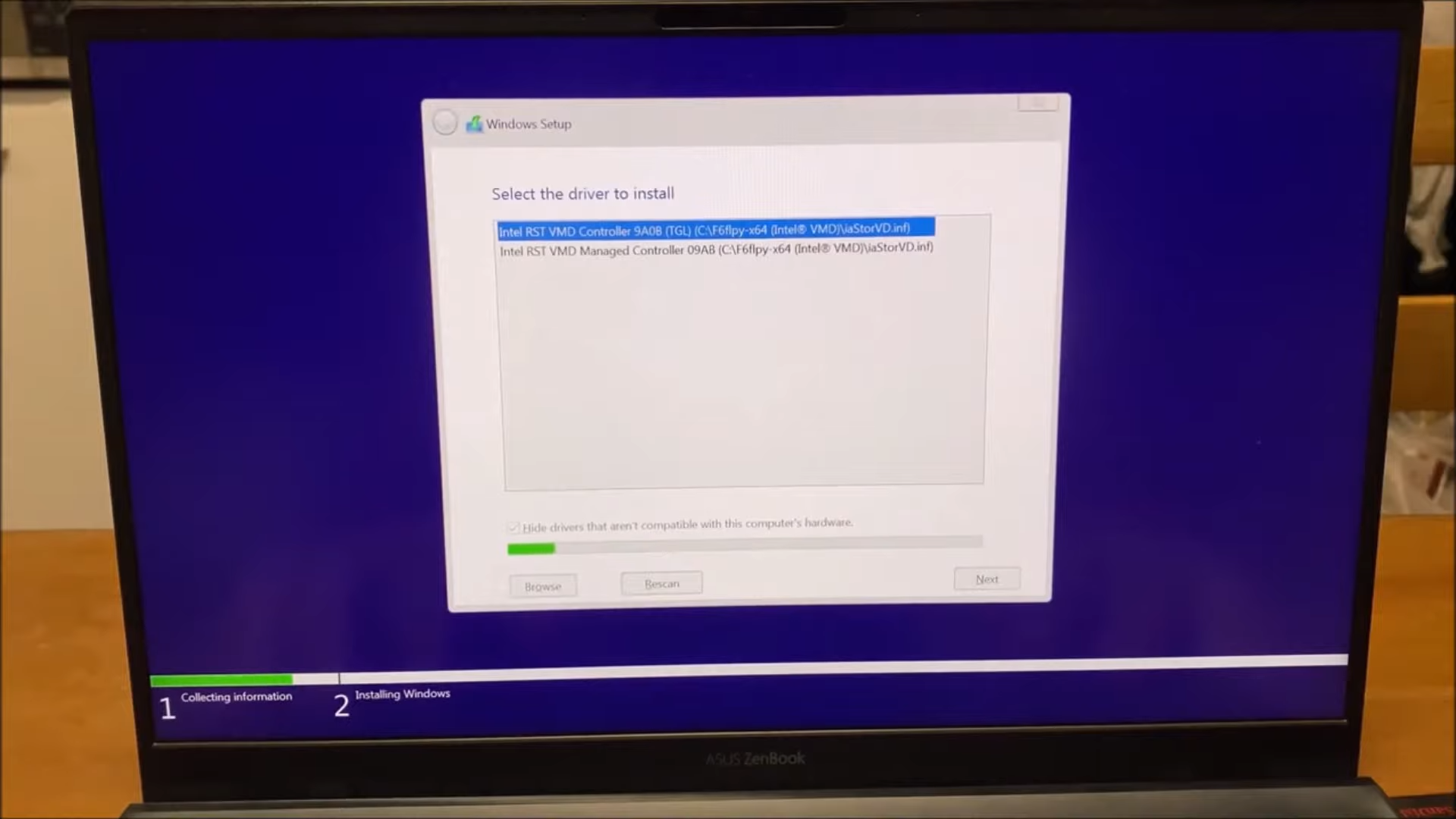 How to fix driver not found error when trying to install Windows